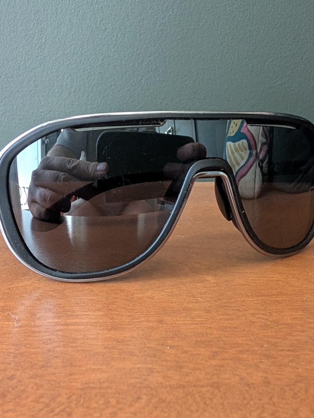 Oakley Men's Black Shield Sunglasses with Dark Lenses